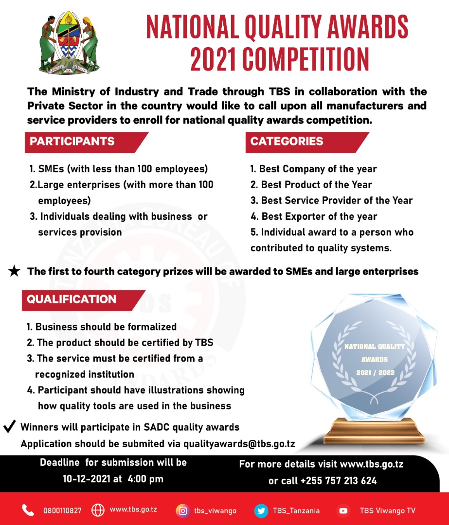 NATIONAL QUALITY AWARDS 2021 COMPETITION